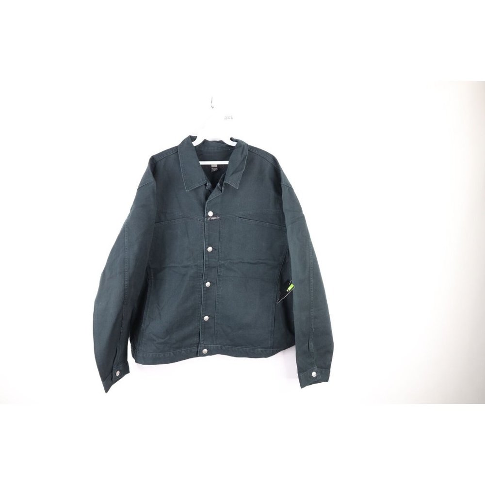 NOS Vtg 90s Marithe Francois Girbaud Mens 2XL Baggy Denim Trucker Jacket Green